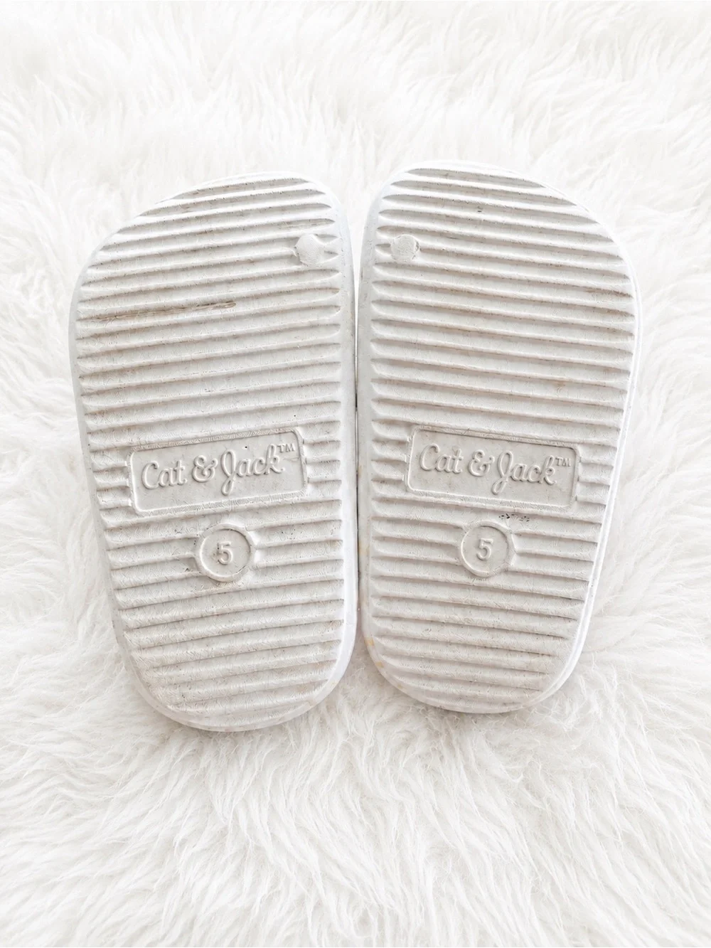 Cat & Jack Toddler Sandals Size 5 White Pastel Polka Dot Slingback